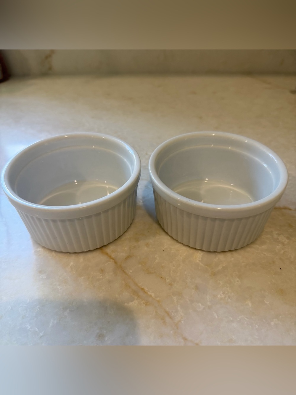 White Ceramic Ramekins - Set of 2